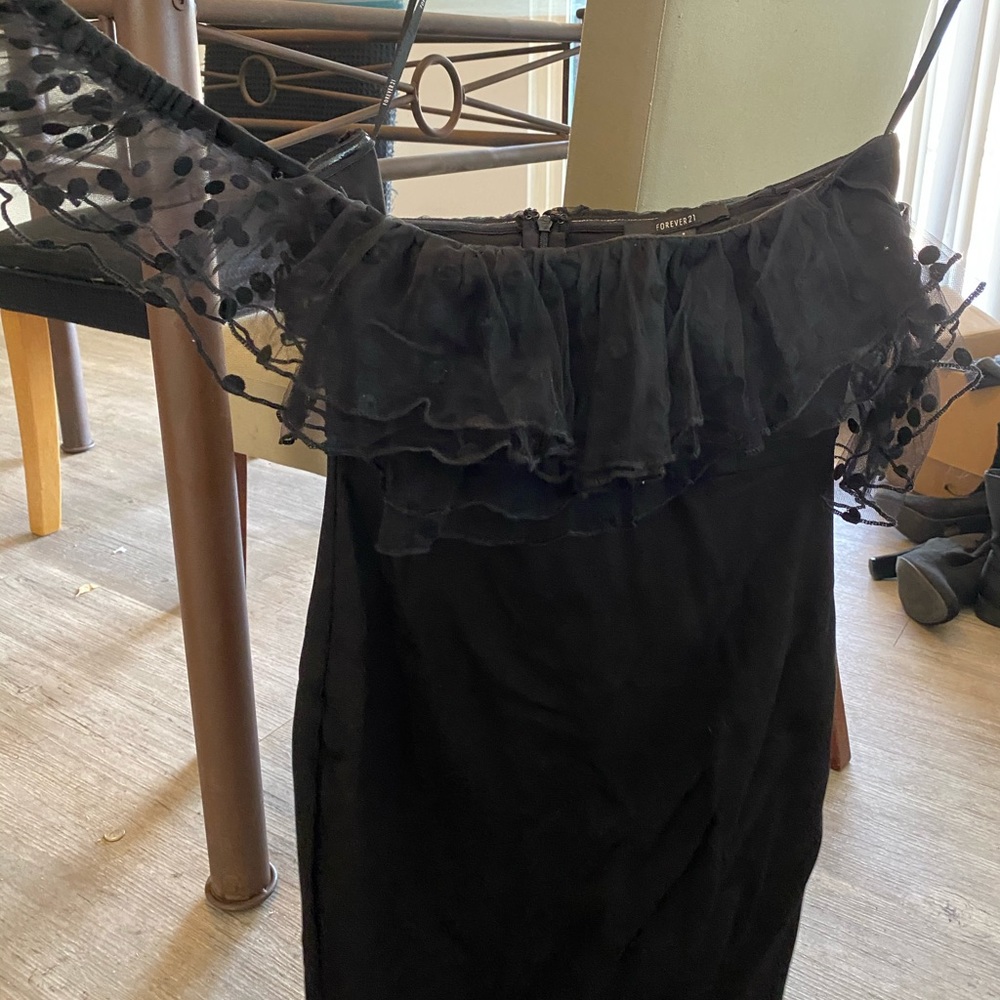 Off the shoulder black dress